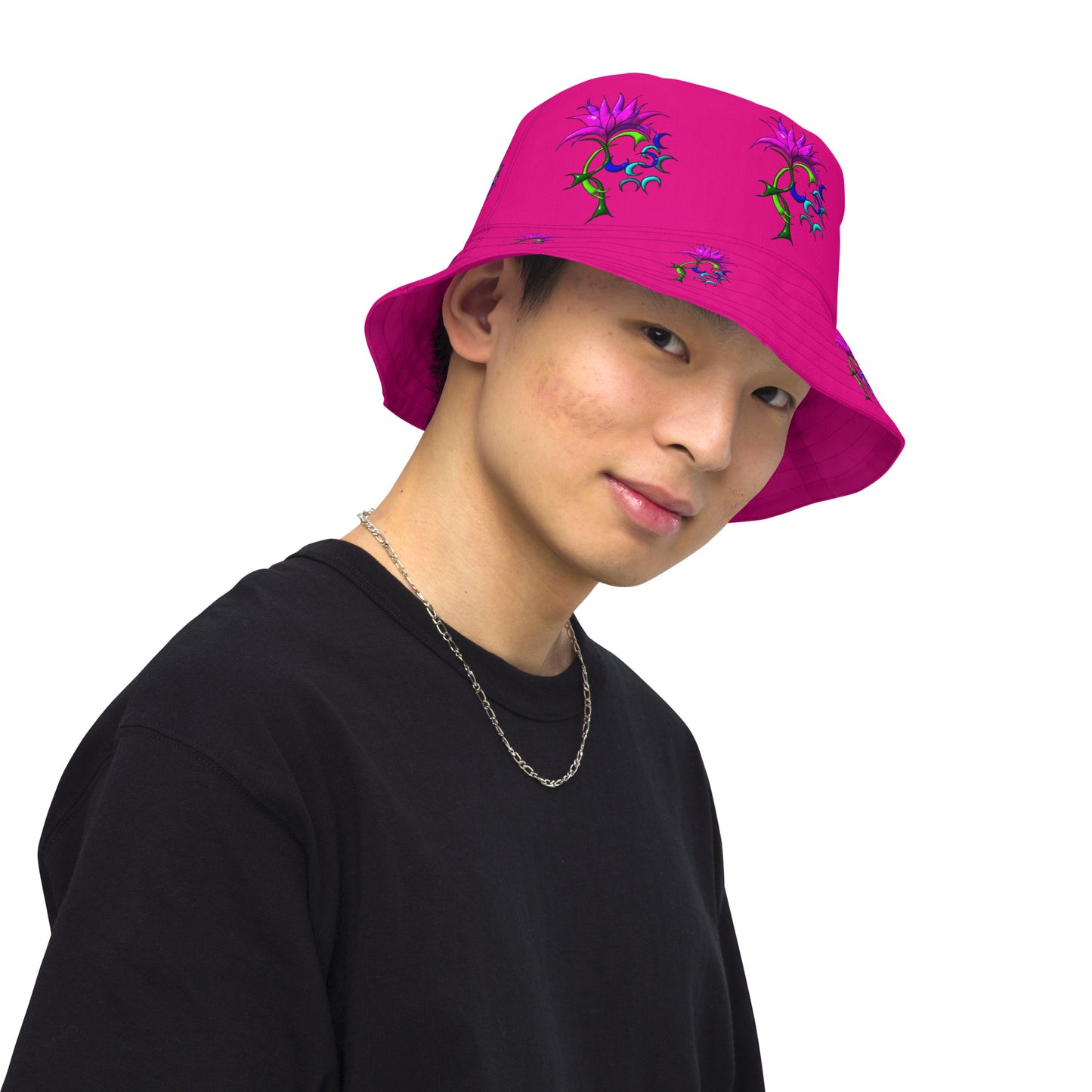 Reversible bucket hat Flowerfireworks - Scretched