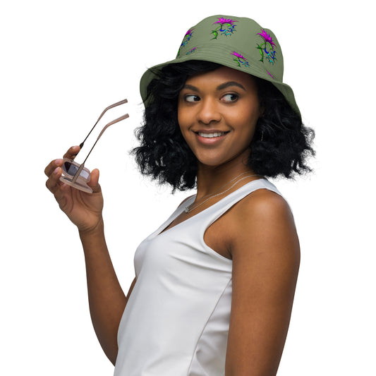 Reversible bucket hat Flowerfireworks - Scretched