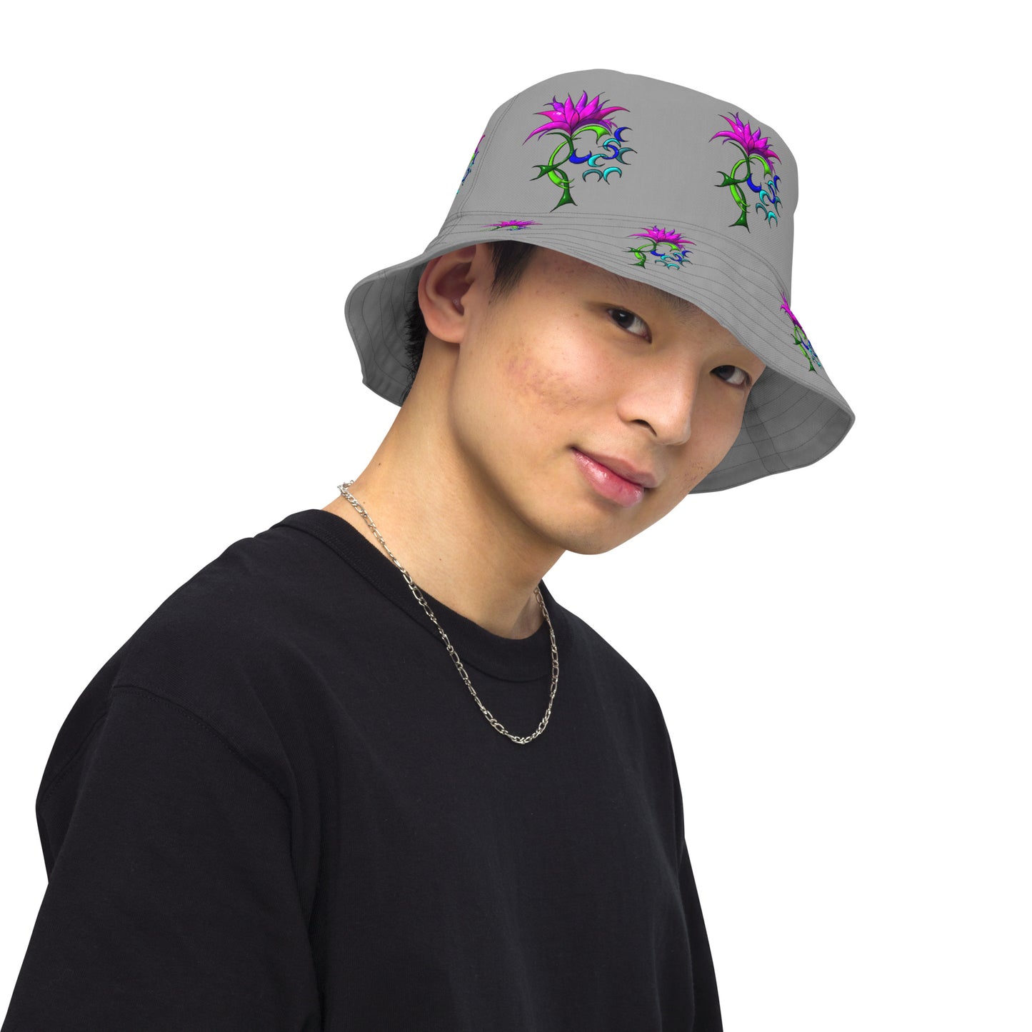 Reversible bucket hat Flowerfireworks - Scretched