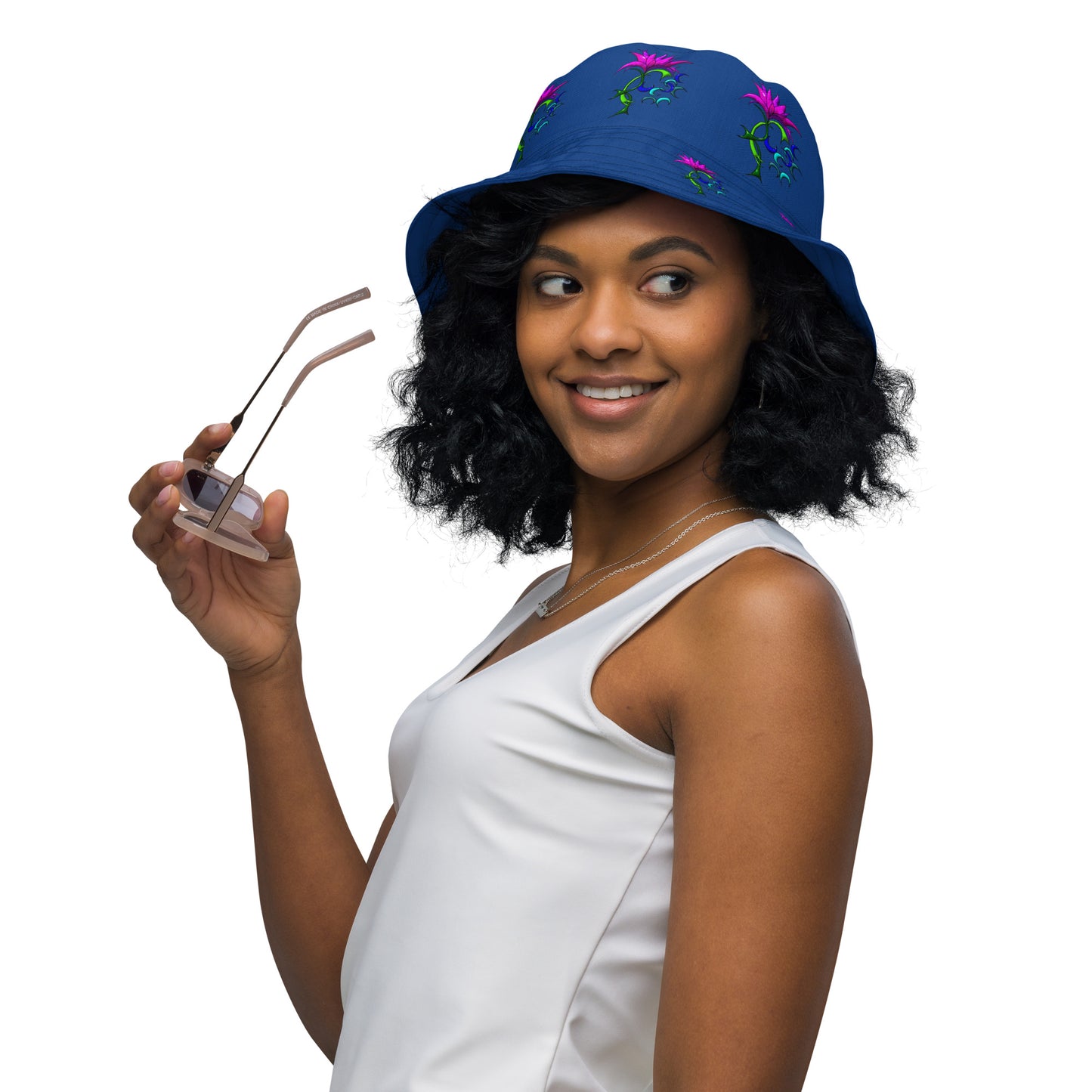 Reversible bucket hat Flowerfireworks - Scretched