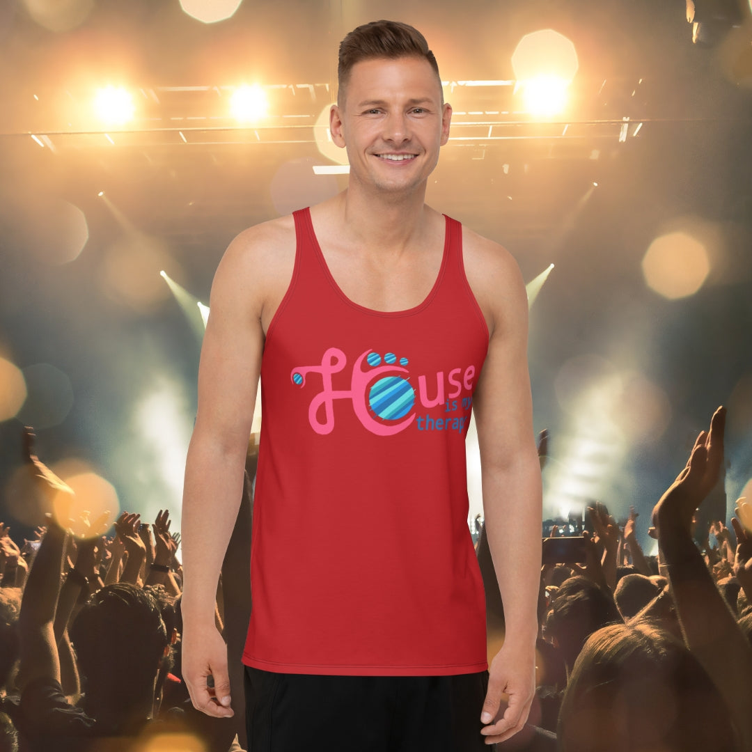 Men's Tank top House is my therapy - Scretched