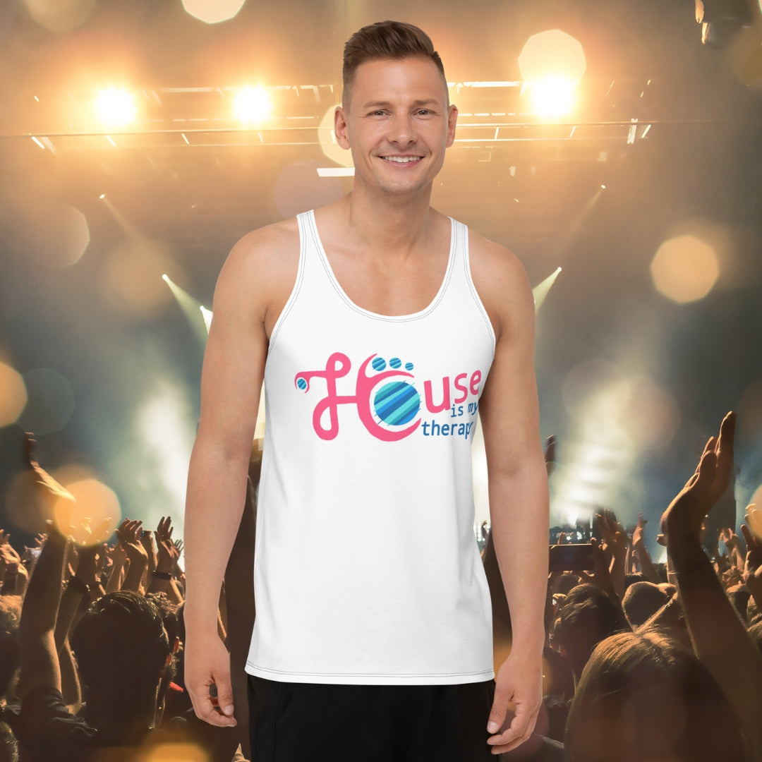 Men's Tank top House is my therapy - Scretched