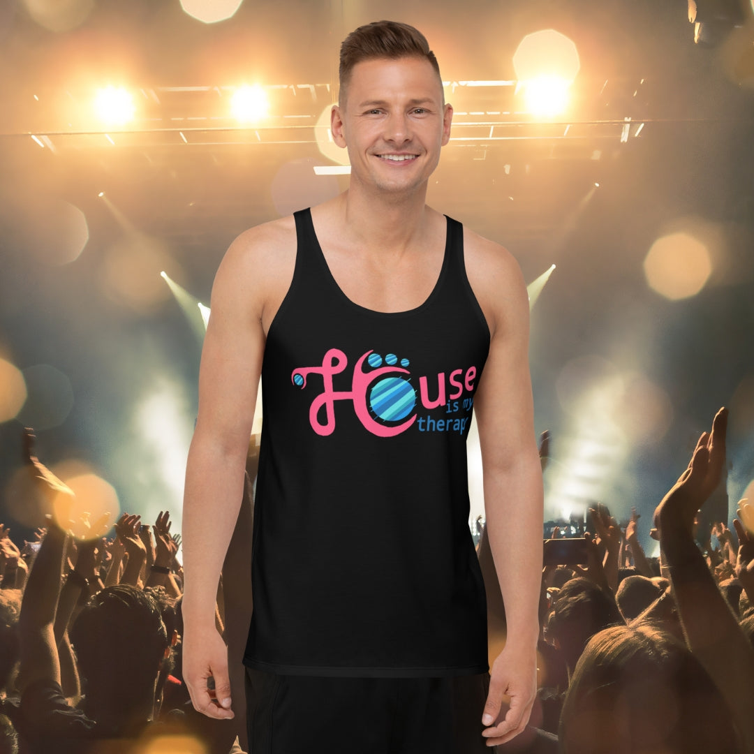 Men's Tank top House is my therapy - Scretched