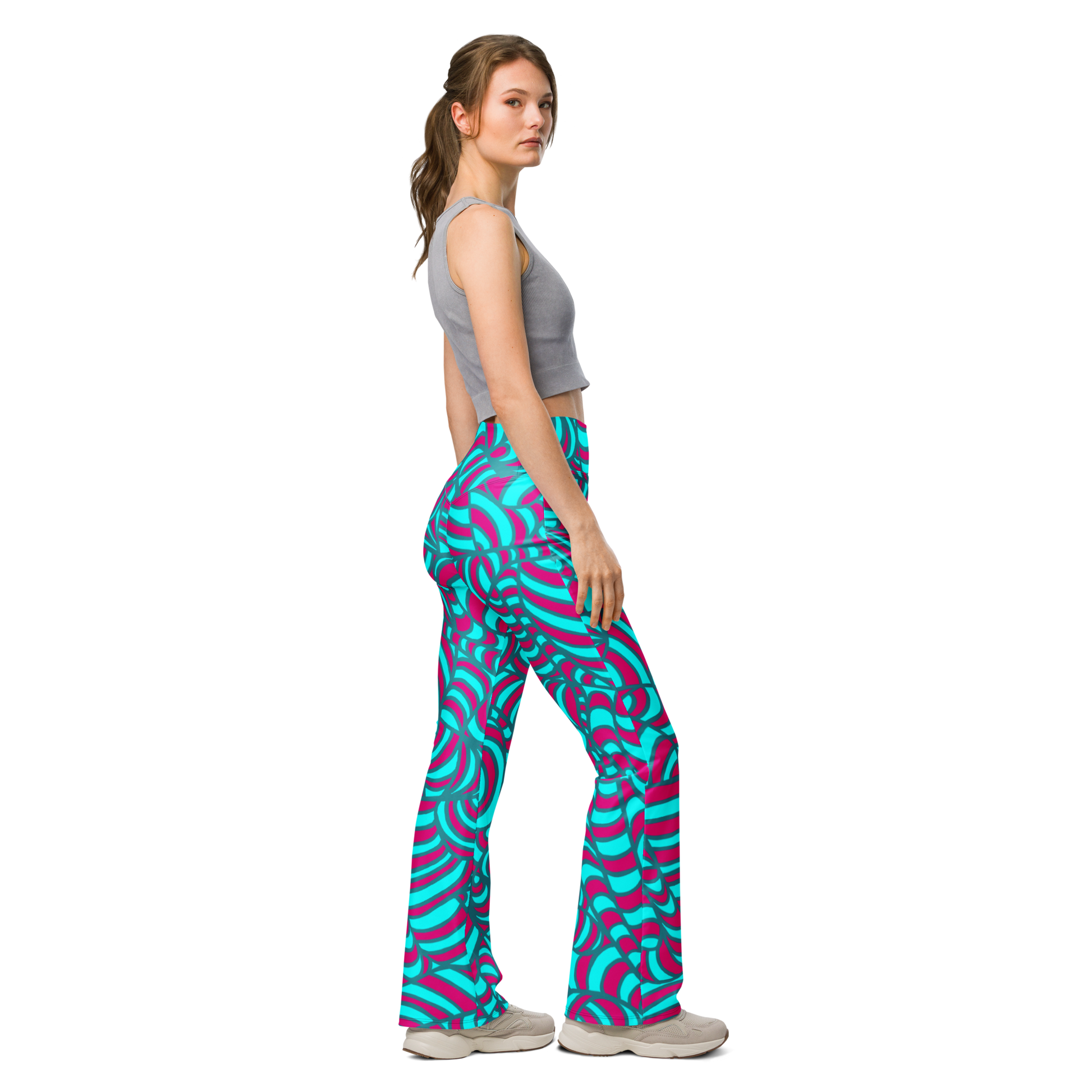 Flare leggings Freaky pattern - Scretched