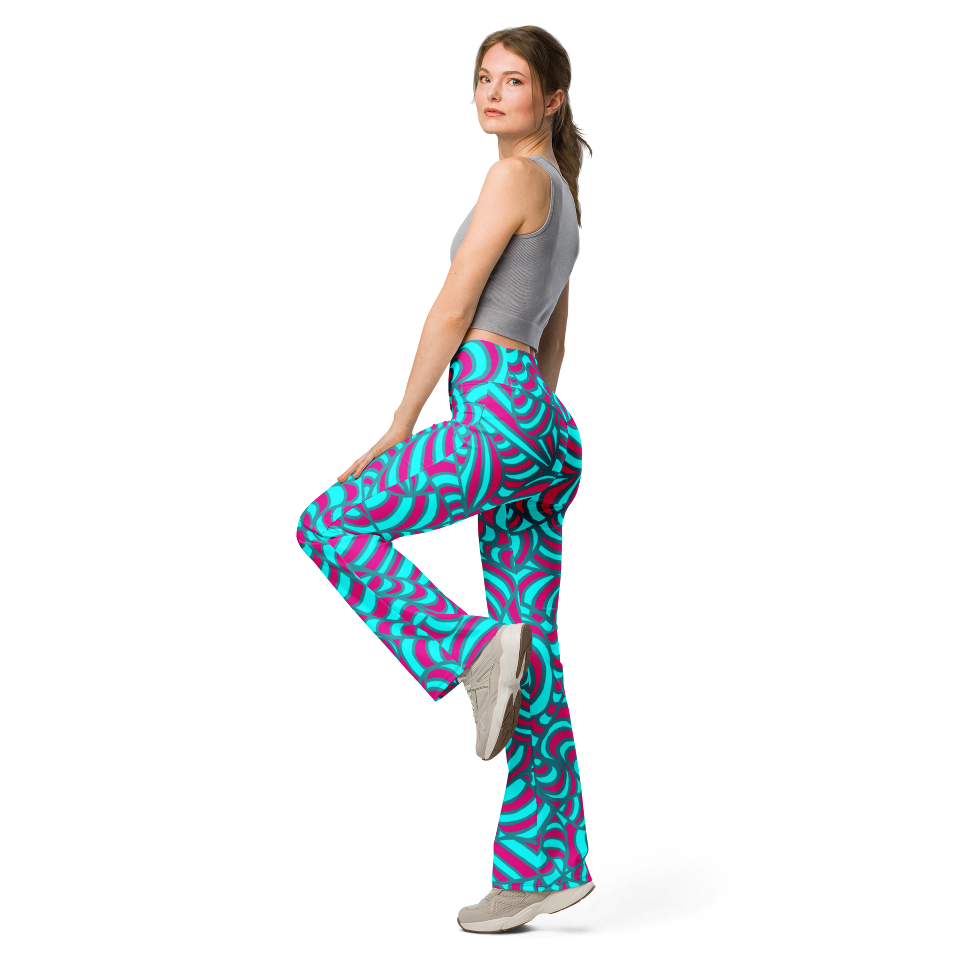 Flare leggings Freaky pattern - Scretched