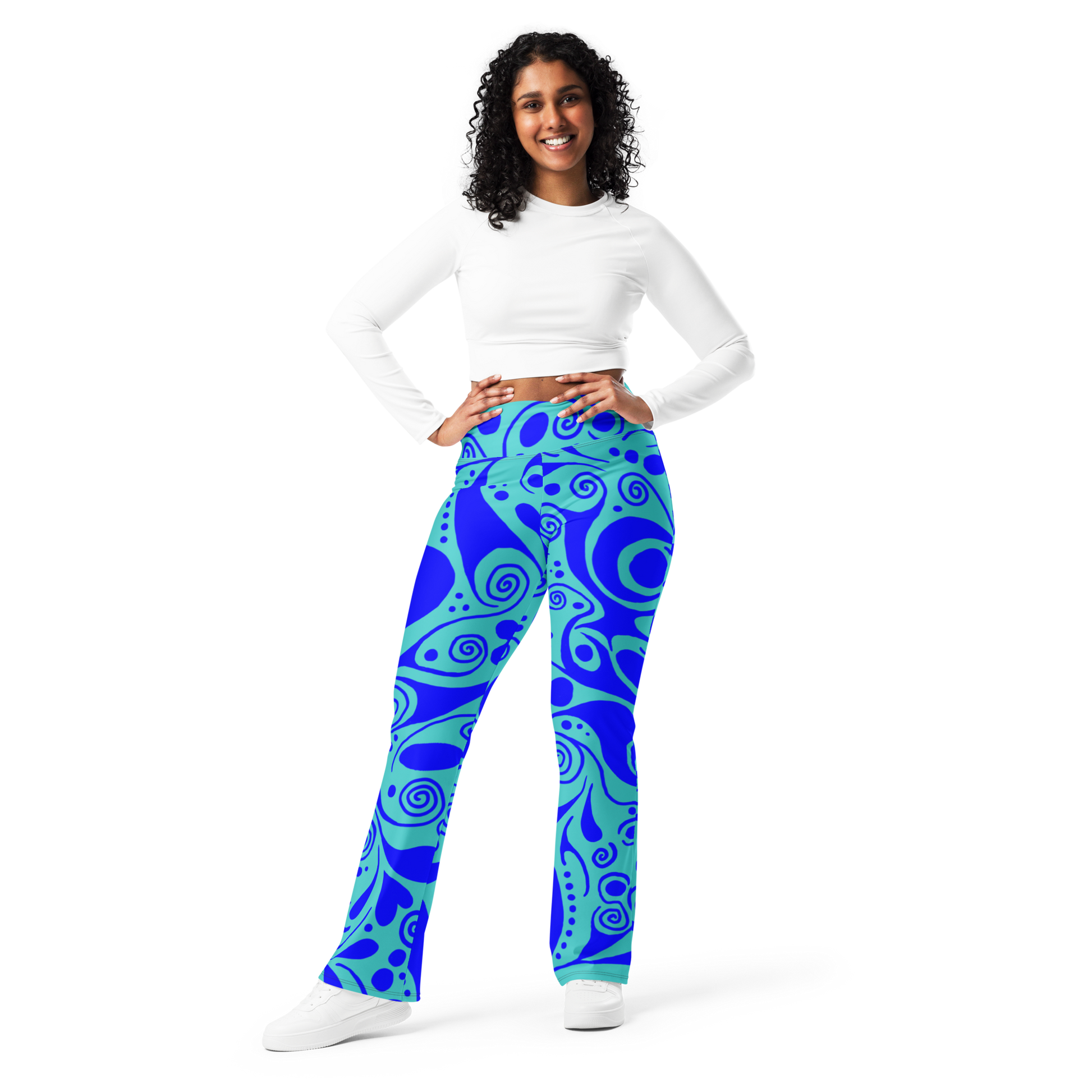 Flare leggings Drops pattern - Scretched