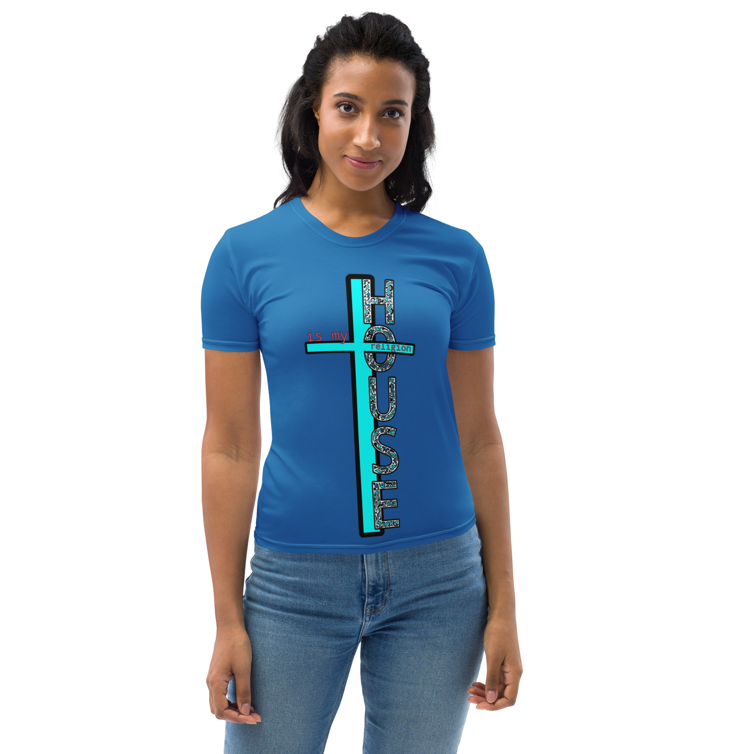 Ladies T-shirt House is my religion - Scretched
