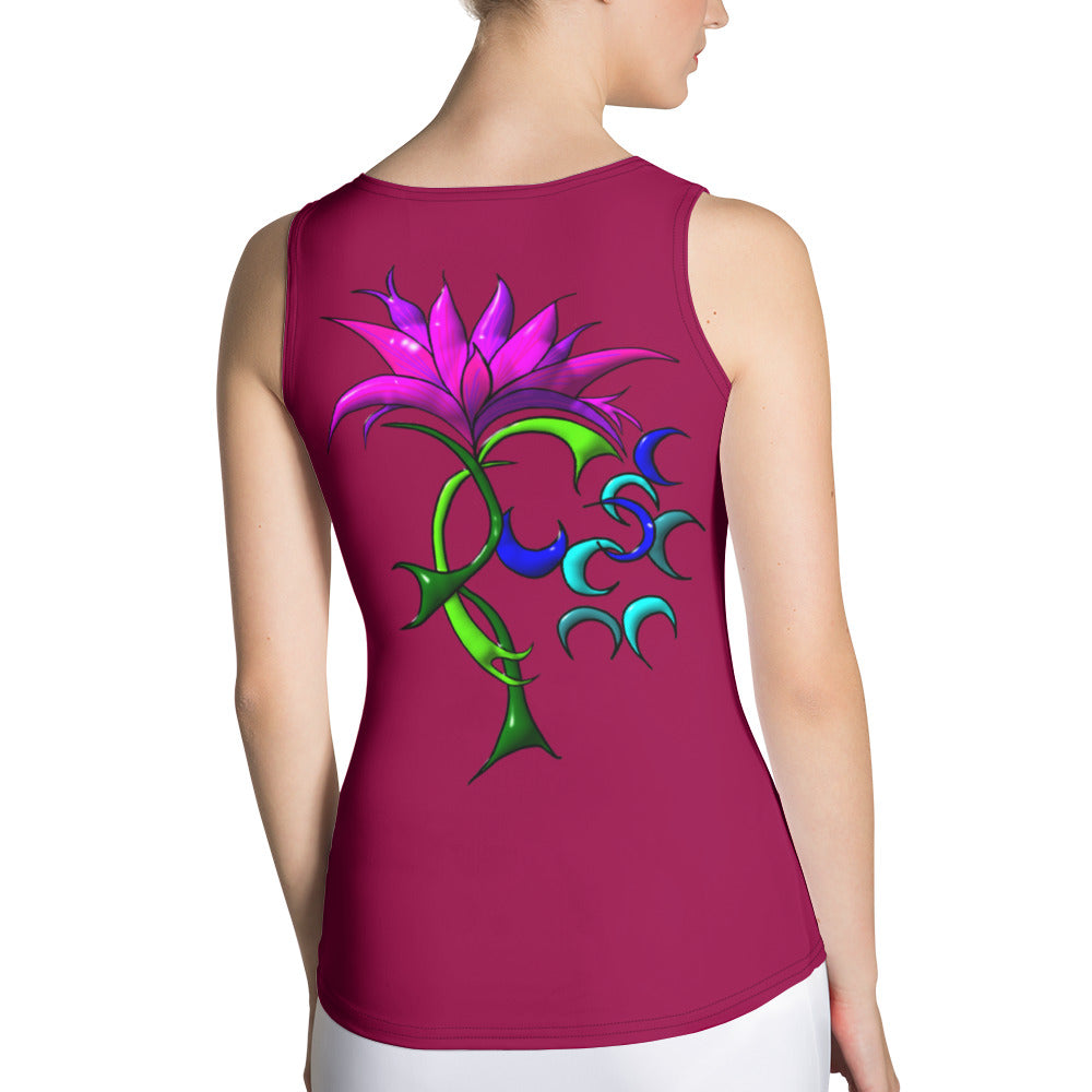 Ladies Tank Top Flowerfireworks - Scretched