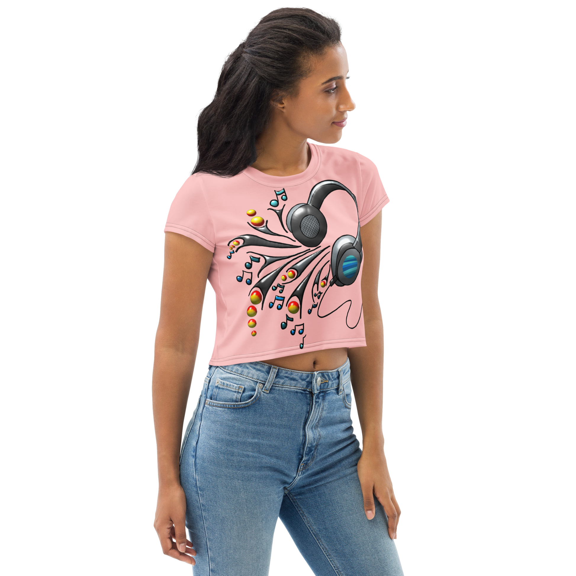 Crop tee The Headphones - Scretched